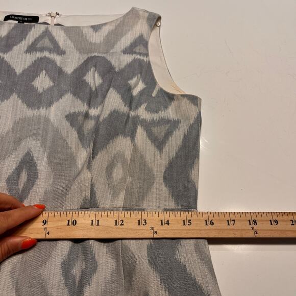 Lafayette 148 Sleeveless Printed 100% Linen Shift Dress Size 8 - Picture 11 of 13